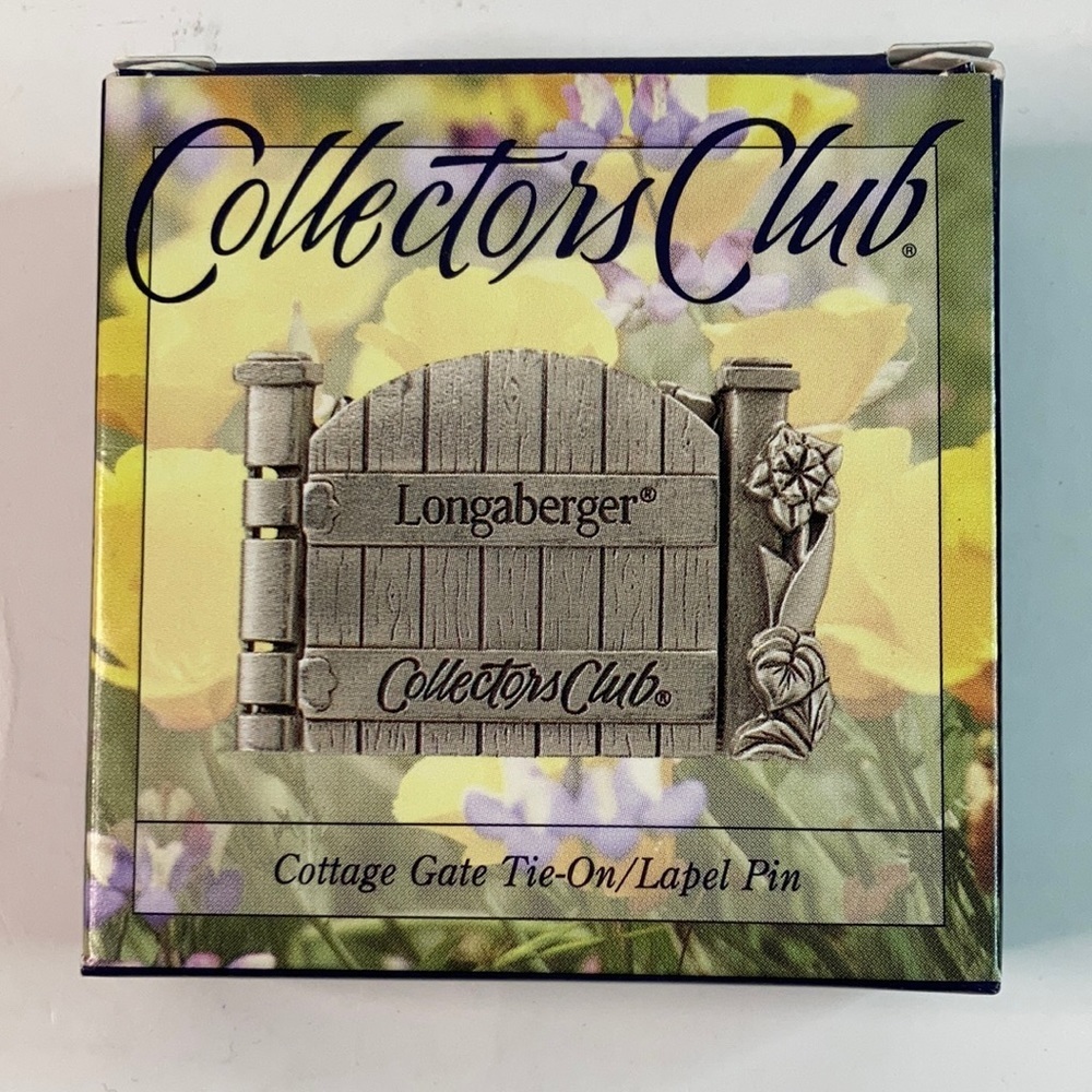 New LONGABERGER 2000 collectors club Cottage Gate Tie-on/Lapel pin